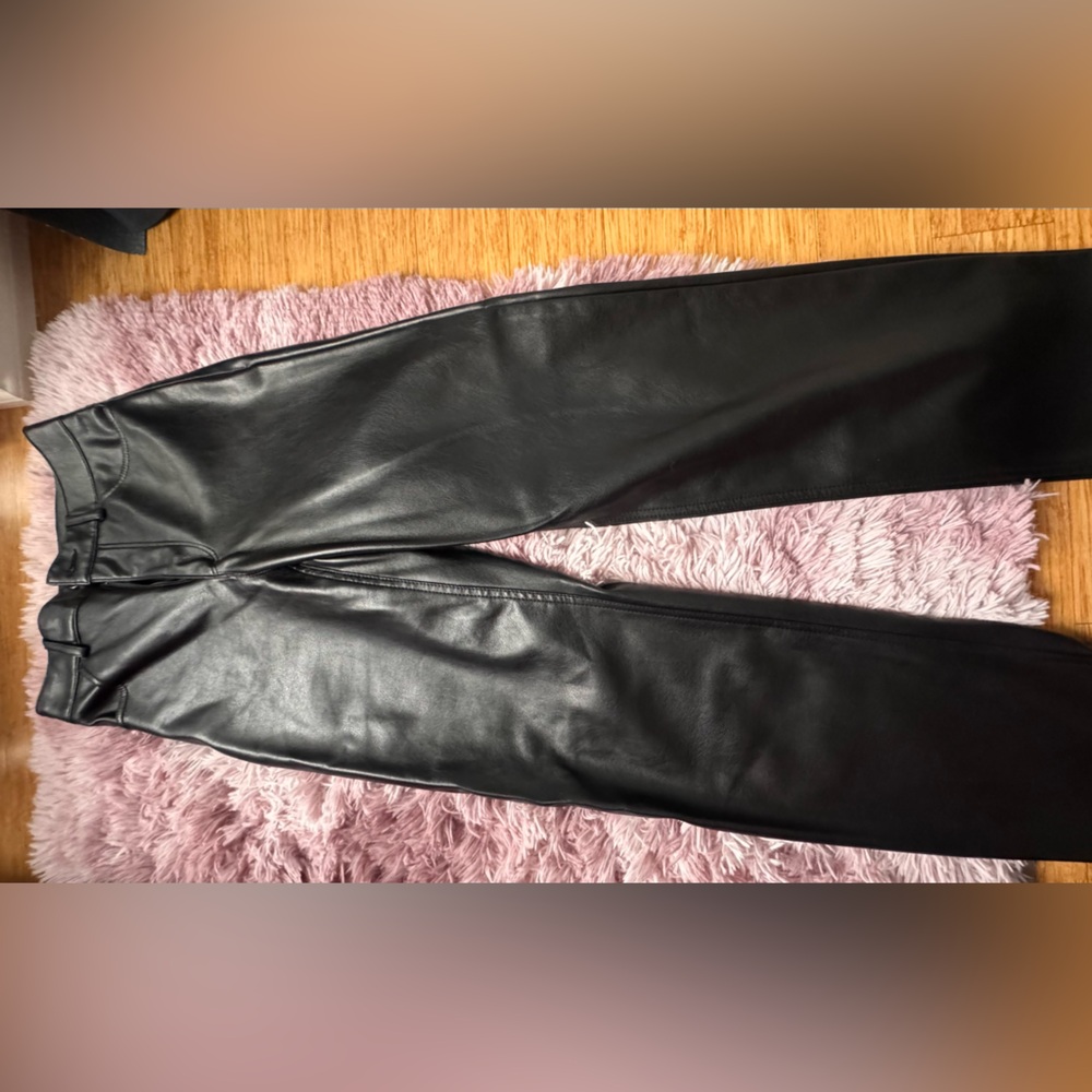 Dynamite Black Straight Leg Faux Leather Pants